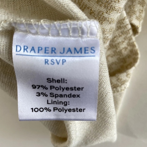 Draper James New Size L Cream Houndstooth Puff Sleeves Tiered Skater Mini Dress - Picture 10 of 13